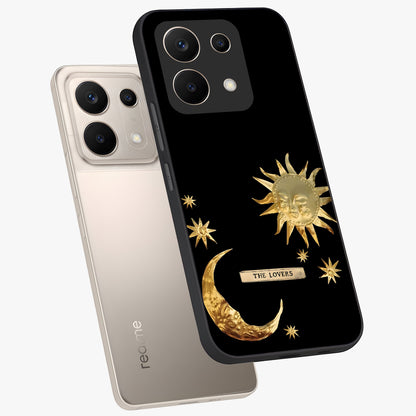 Gold Sun Blush Glass Case displayed in angled mockup highlighting radiant sun design with warm golden aesthetic.