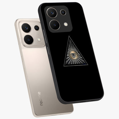 Illuminati Evil Glass Case displayed in angled mockup highlighting dark occult inspired design with bold aesthetic style.
