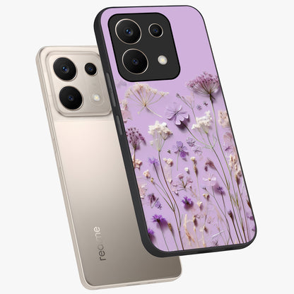 Lavender Blossom Dream Glass Case displayed in angled mockup highlighting dreamy lavender flower design with calming aesthetic style.