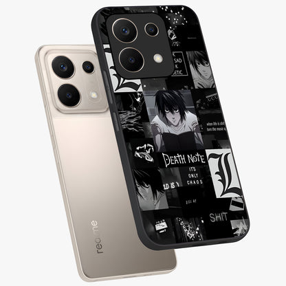 Midnight Chaos Mind Glass Case displayed in angled mockup highlighting chaotic artistic design with dramatic midnight aesthetic.
