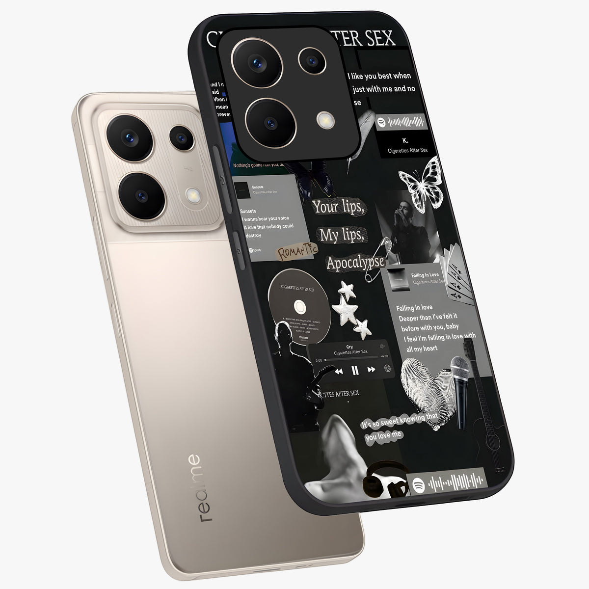 Midnight Love Echo Glass Case displayed in angled mockup highlighting elegant love inspired design with deep aesthetic style.