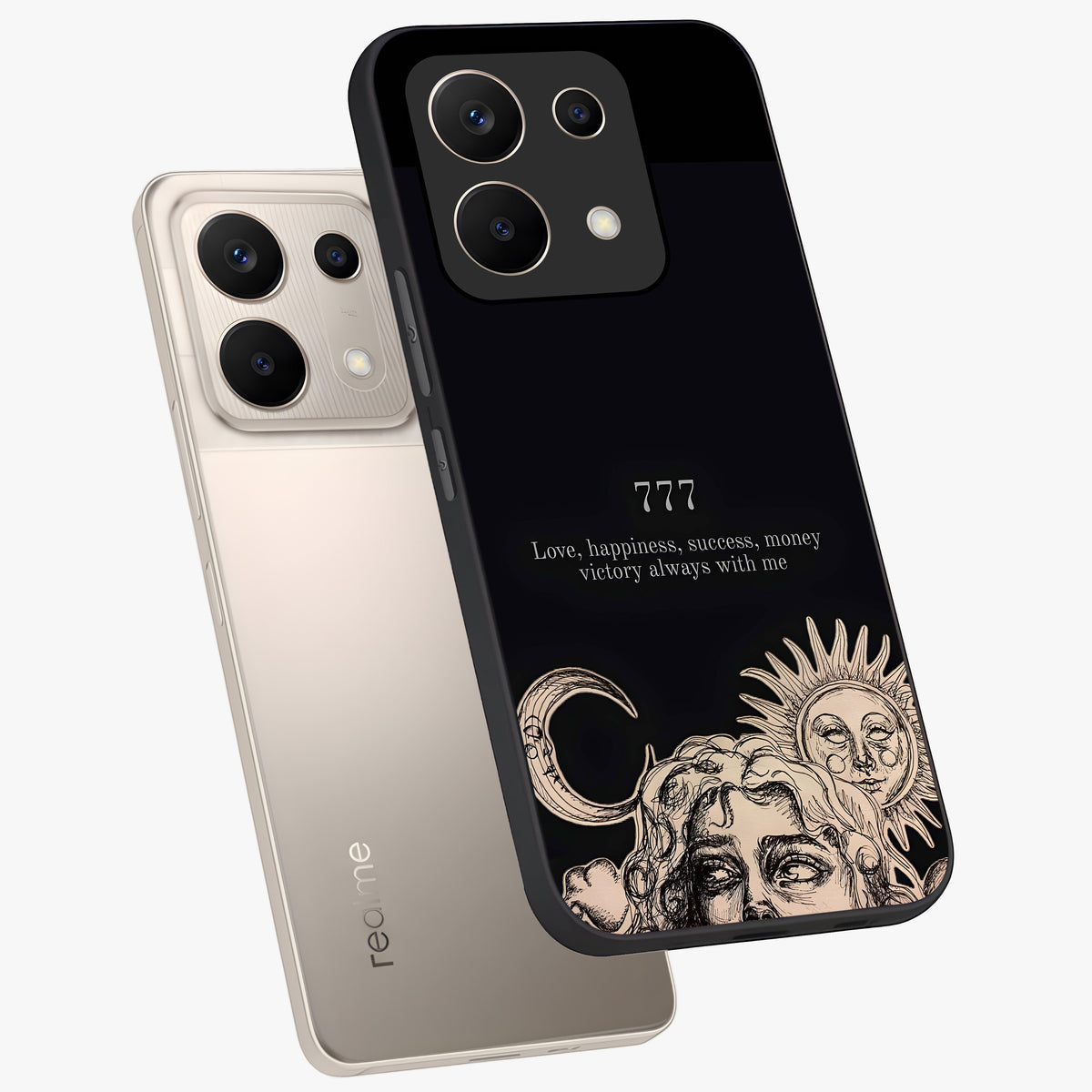 Mystic Victory Aura Glass Case displayed in angled mockup highlighting energetic aura design with bold mystical aesthetic.