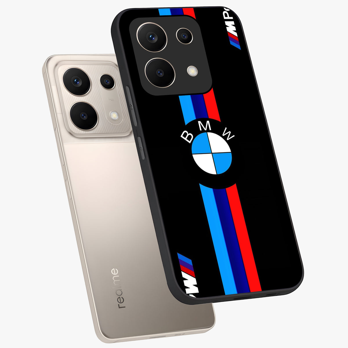 Turbo BMW Beast Glass Case displayed in angled mockup highlighting sleek racing car design with bold automotive aesthetic.
