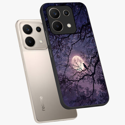 Whispering Moon Silence Glass Case displayed in angled mockup highlighting calm lunar design with dreamy night aesthetic.