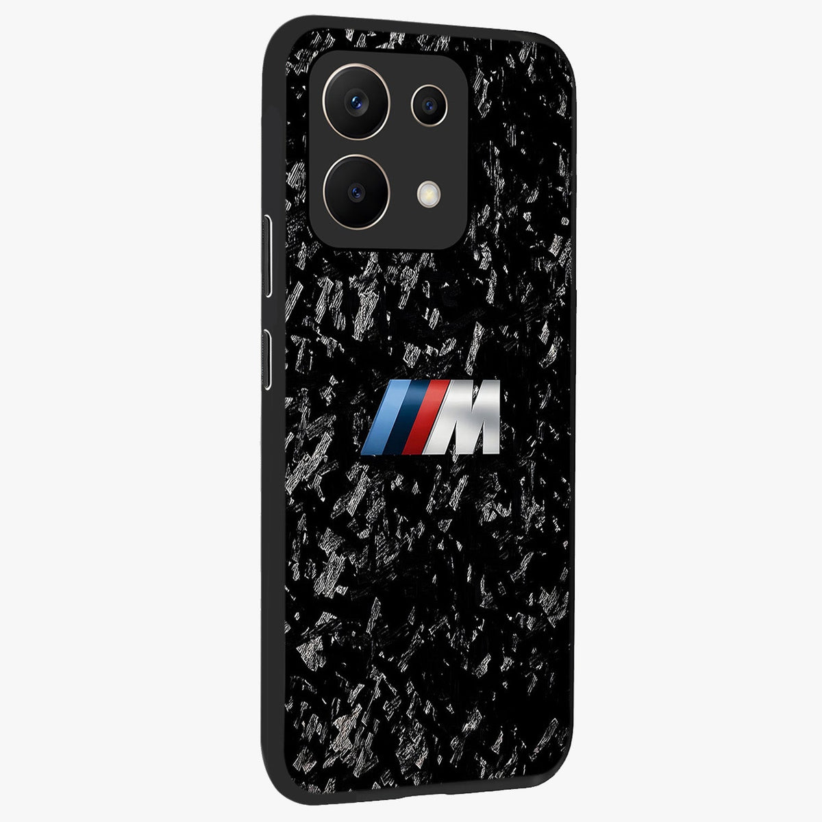 Carbon Speed Mark Glass Case upright view showcasing modern carbon speed graphic with bold automotive theme.