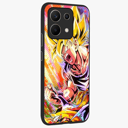 Firing Goku Glass Case upright view showcasing energetic anime artwork with bold warrior theme.