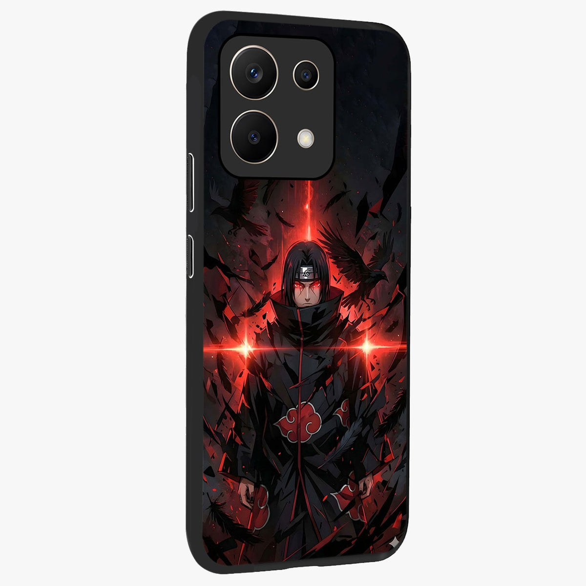 Focused Blade Discipline Glass Case upright view showcasing strong typography statement with sleek motivational theme.