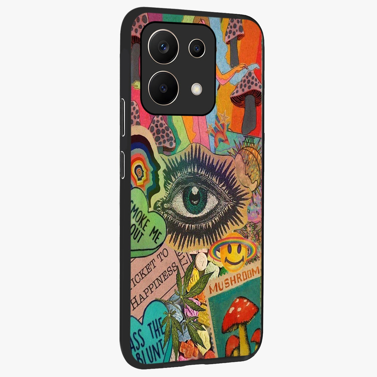 Mystic Eye Wonderland Glass Case upright view showcasing symbolic eye artwork with mysterious fantasy theme.