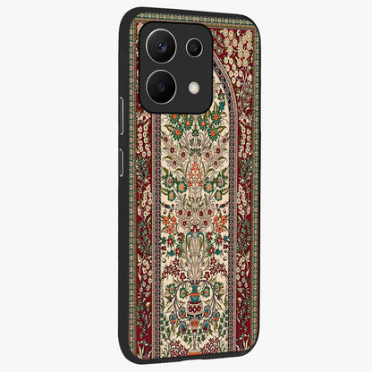 Persian Inspired Glass Case upright view showcasing decorative Persian artwork with rich heritage theme.