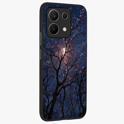 Twilight Sakura Serenade Glass Case upright view showcasing beautiful cherry blossom artwork with serene evening theme.