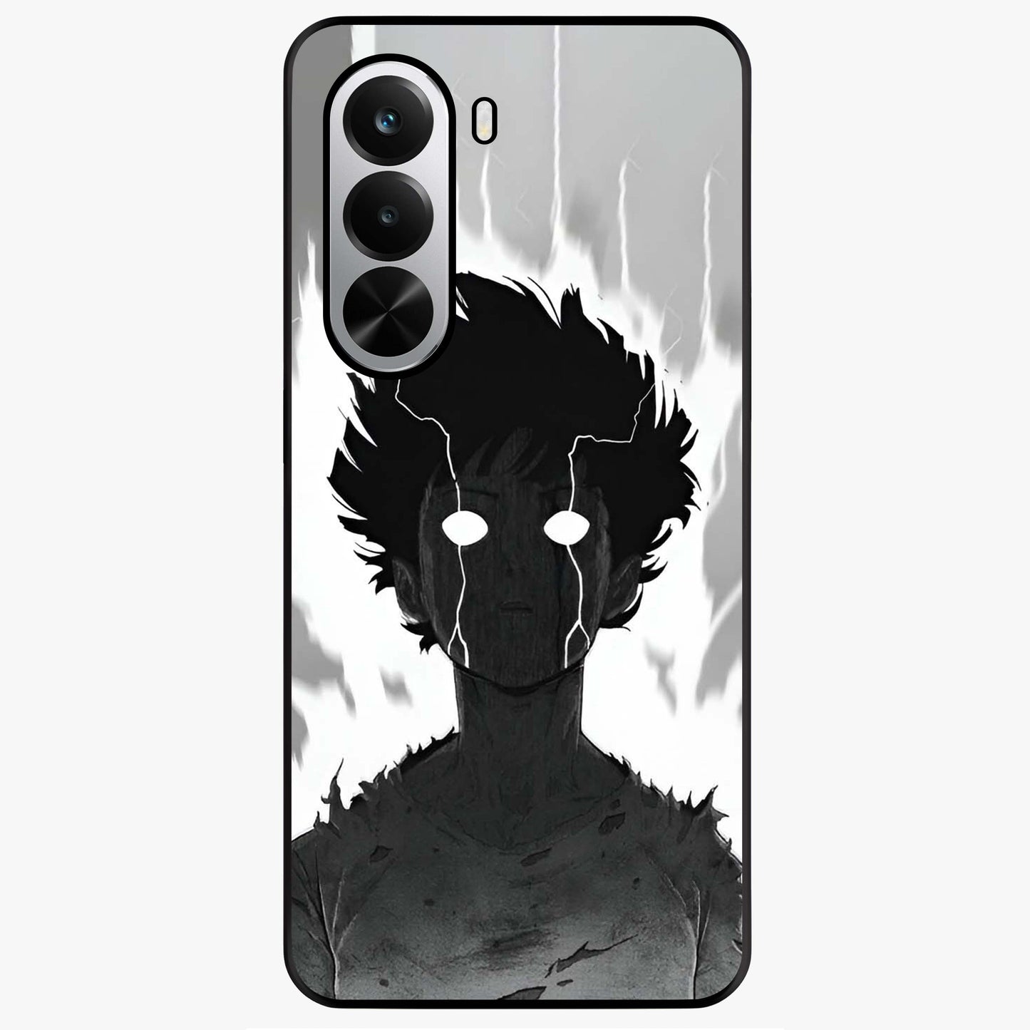 Awakened Inner Rage Glass Case showing flat back view with intense artistic artwork and glossy glass finish.