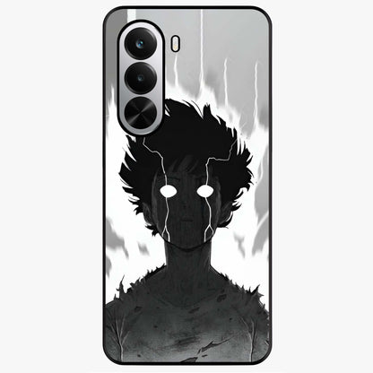 Awakened Inner Rage Glass Case showing flat back view with intense artistic artwork and glossy glass finish.