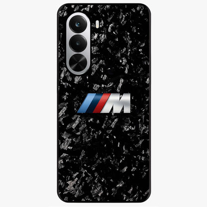 Carbon Speed Mark Glass Case showing flat back view with sporty carbon pattern artwork and glossy glass finish.