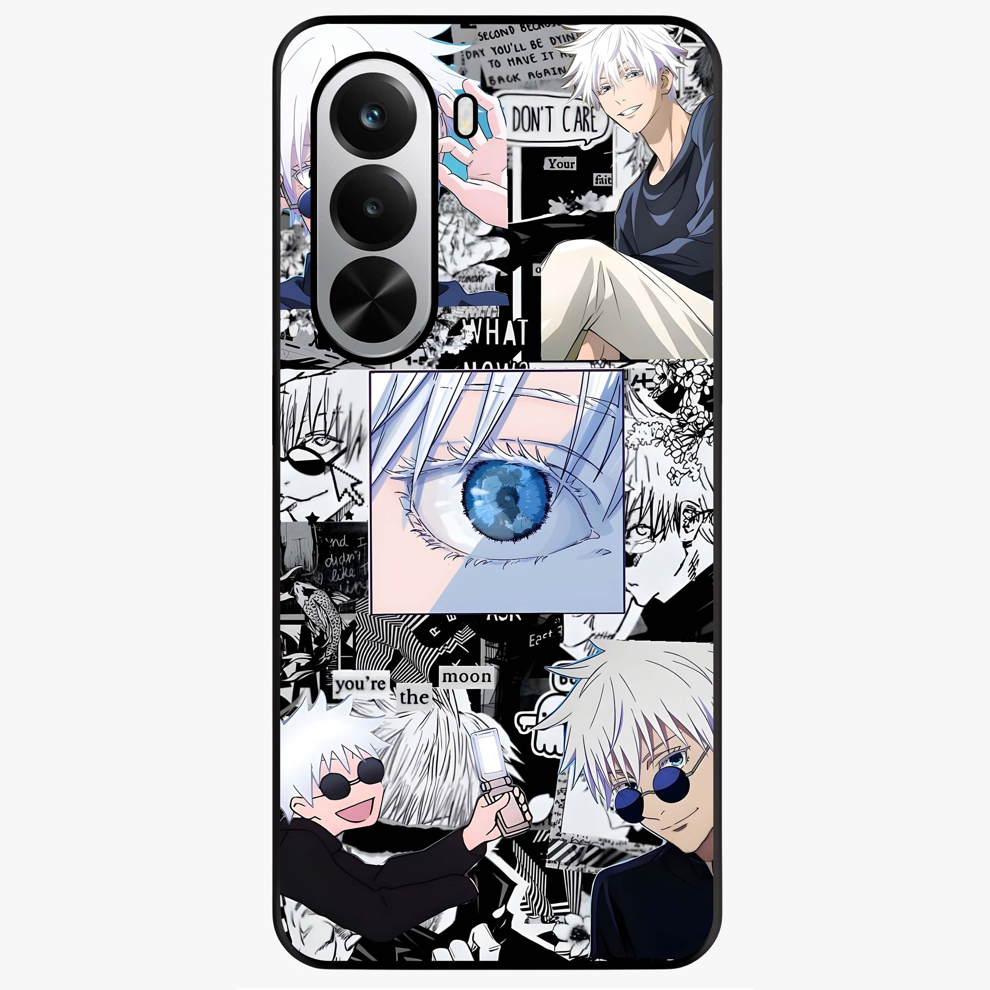 Infinity Sorcerer Chaos Glass Case showing flat back view with mystical sorcerer themed artwork and glossy glass finish.