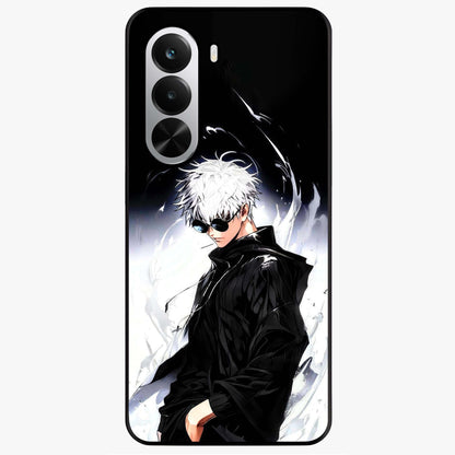 Limitless Shadow King Glass Case showing flat back view with powerful shadow warrior artwork and glossy glass finish.