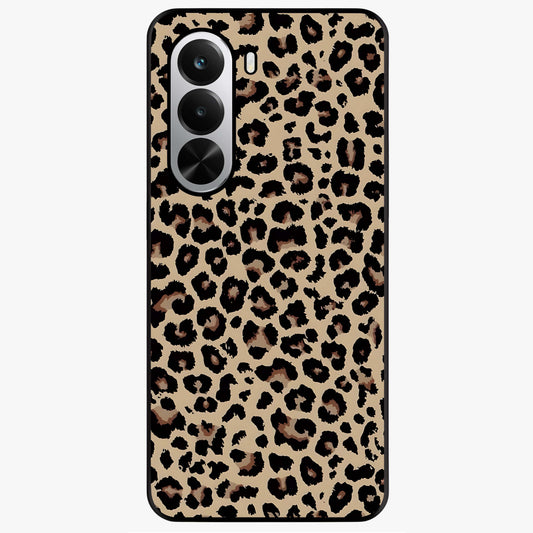 Savage Chic Pattern Glass Case showing flat back view with stylish patterned artwork and glossy glass finish.