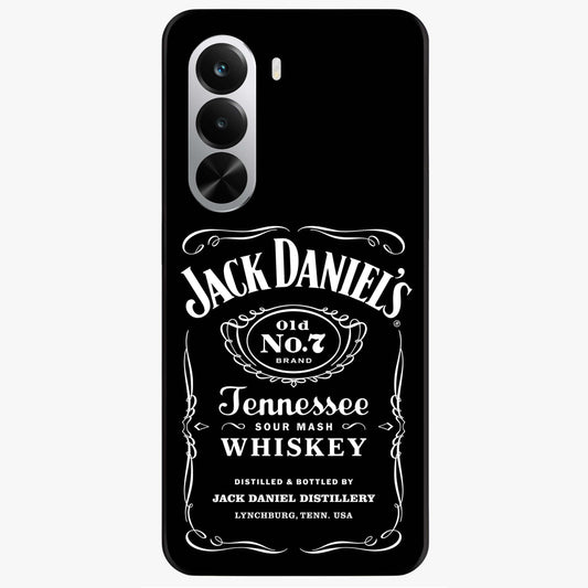 Vintage Whiskey Heritage Glass Case showing flat back view with classic whiskey inspired artwork and glossy glass finish.