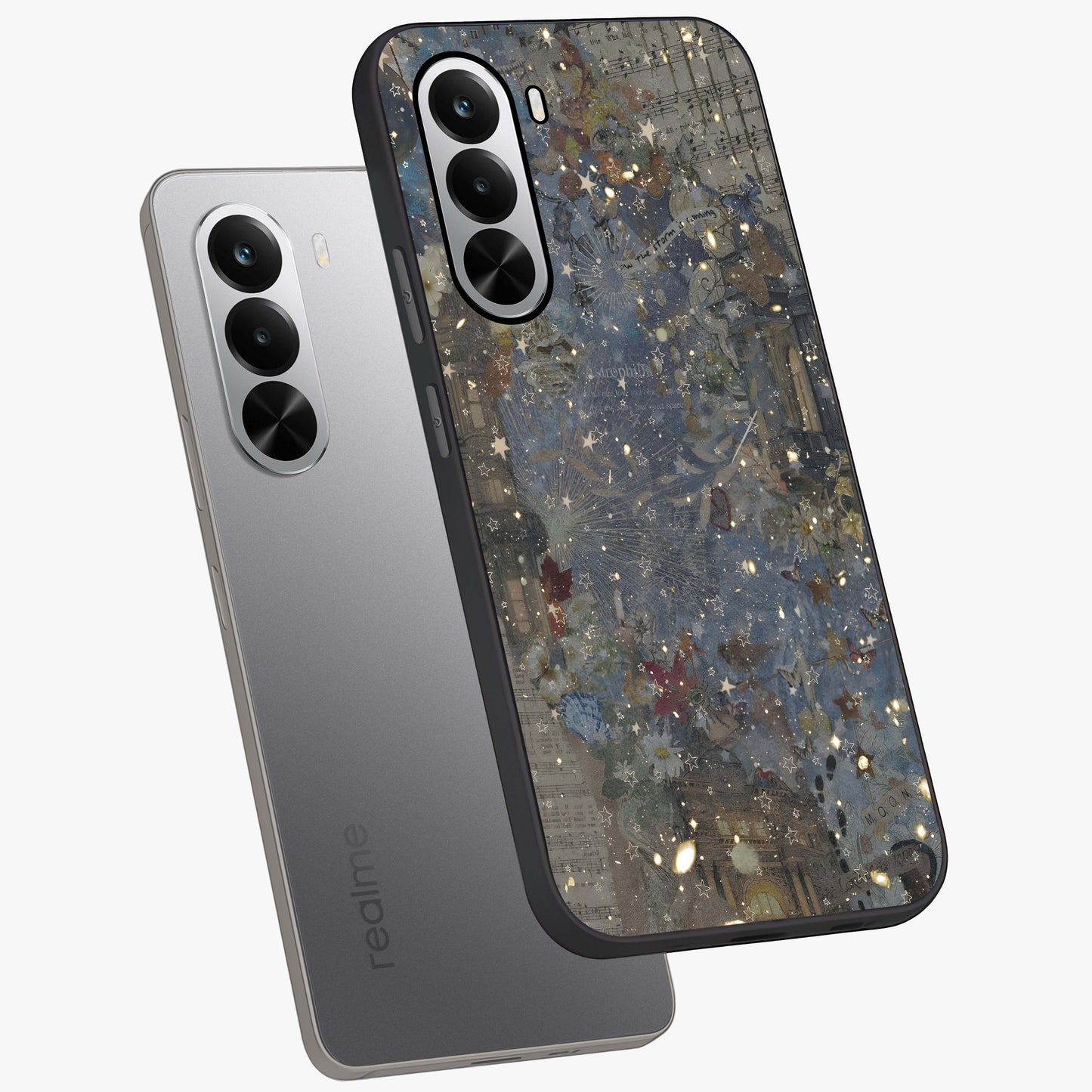 Aesthetic Astrolophia Glass Case displayed in angled mockup highlighting artistic aesthetic elements and smooth glass surface.