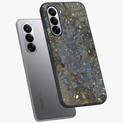 Aesthetic Astrolophia Glass Case displayed in angled mockup highlighting artistic aesthetic elements and smooth glass surface.