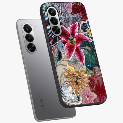 Beaded Garden Fantasy Glass Case displayed in angled mockup highlighting fantasy inspired floral bead pattern.