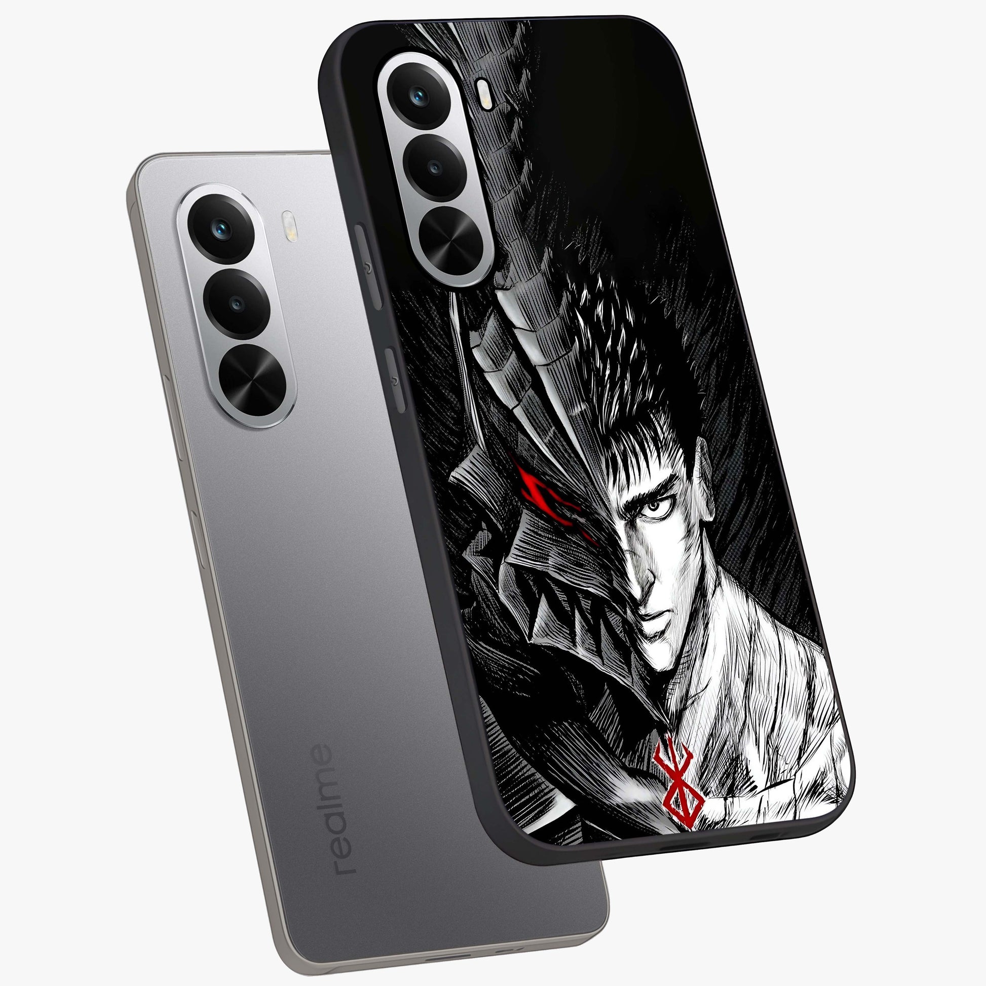 Berserker Blood Oath Glass Case displayed in angled mockup highlighting dark fantasy graphic design and powerful theme.