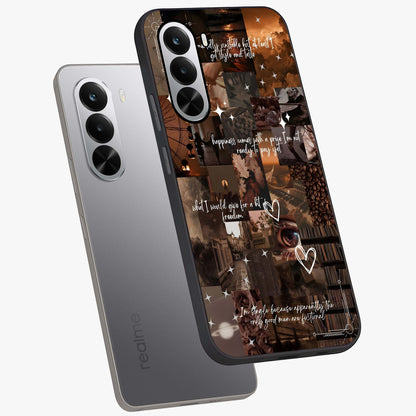 Bittersweet Aesthetic Chaos Glass Case displayed in angled mockup highlighting expressive abstract artwork and edgy aesthetic theme.