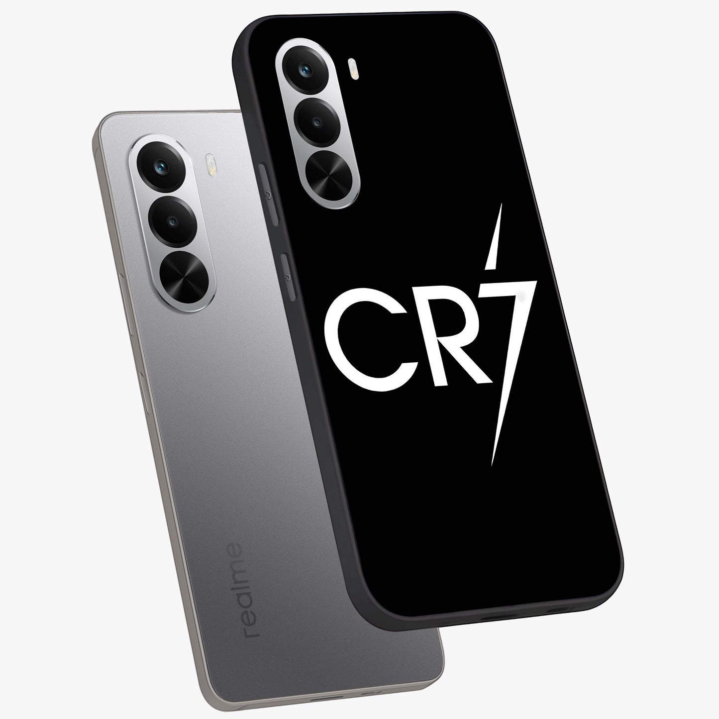 Cr7 Elite Strike Glass Case displayed in angled mockup highlighting powerful sports graphic with bold athletic theme.