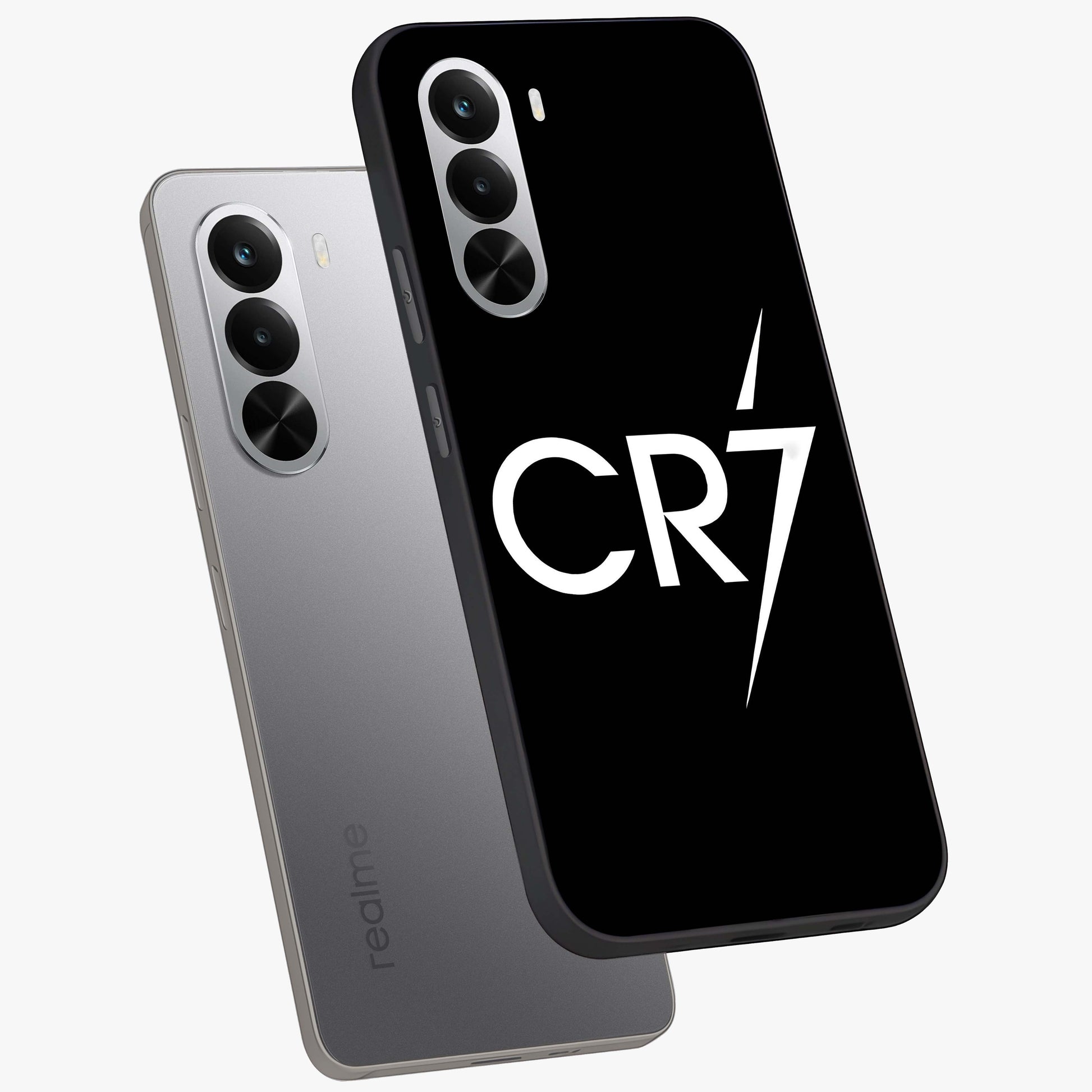 Cr7 Elite Strike Glass Case displayed in angled mockup highlighting powerful sports graphic with bold athletic theme.