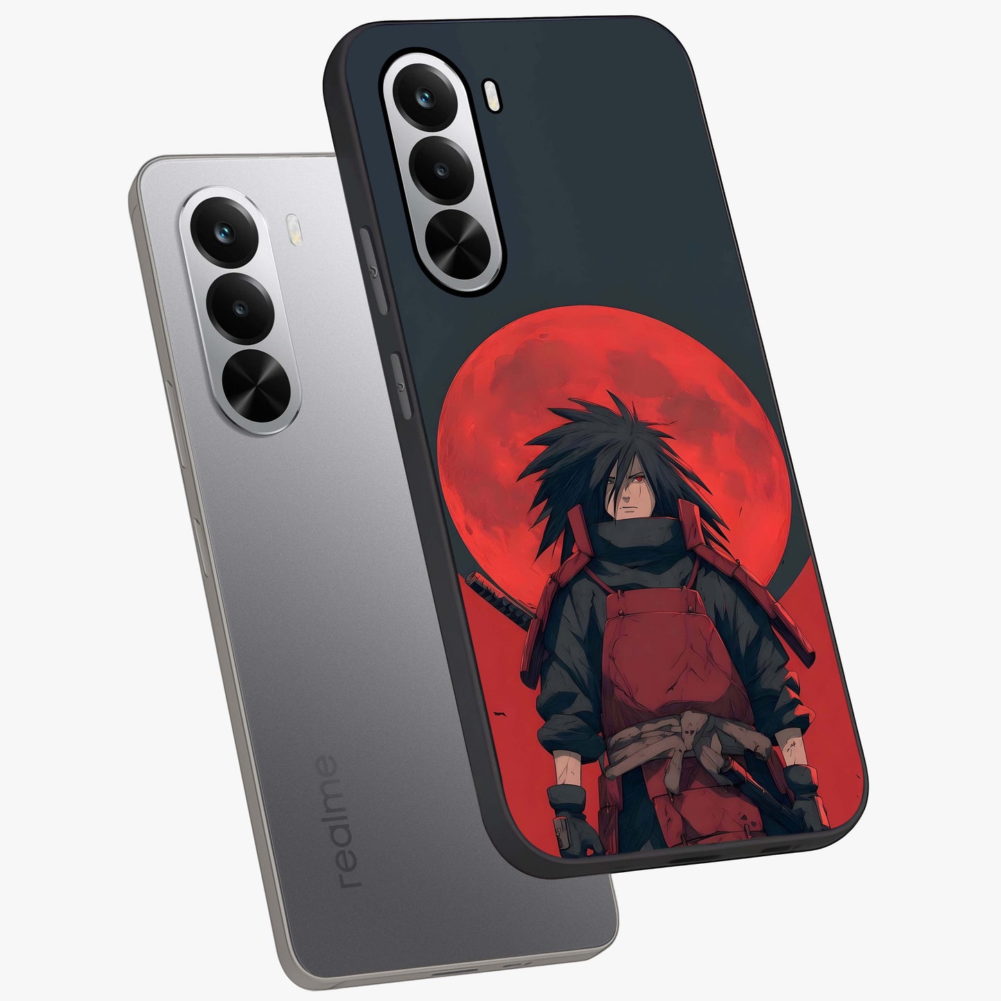 Crimson Moon Warlord Glass Case displayed in angled mockup highlighting dramatic crimson moon design with fantasy aesthetic.