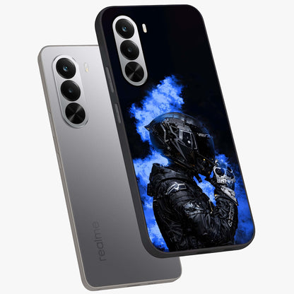 Cyber Sentinel Protocol Glass Case displayed in angled mockup highlighting digital cyber design with sci-fi aesthetic style.