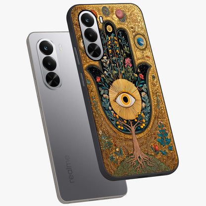 Ethereal Evil Eye Glass Case displayed in angled mockup highlighting protective evil eye symbol with spiritual aesthetic design.