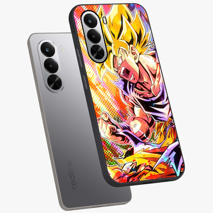 Firing Goku Glass Case displayed in angled mockup highlighting dynamic anime character design with action aesthetic.