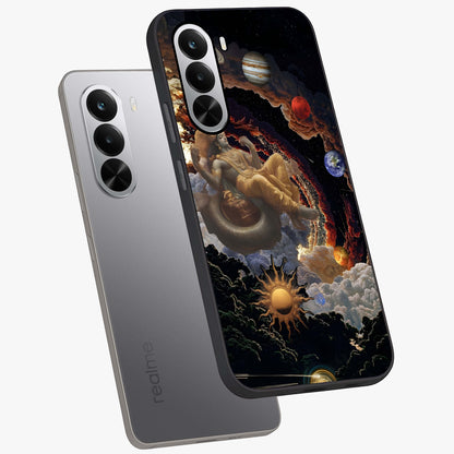 Galactic Divine God Glass Case displayed in angled mockup highlighting powerful celestial deity illustration with galactic aesthetic.
