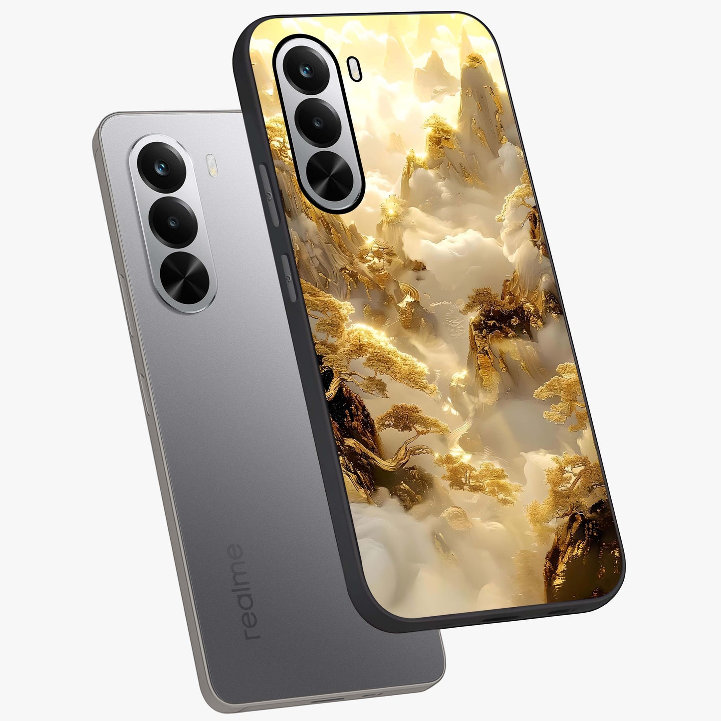 Gates Of Illumination Glass Case displayed in angled mockup highlighting radiant portal inspired design with fantasy aesthetic.