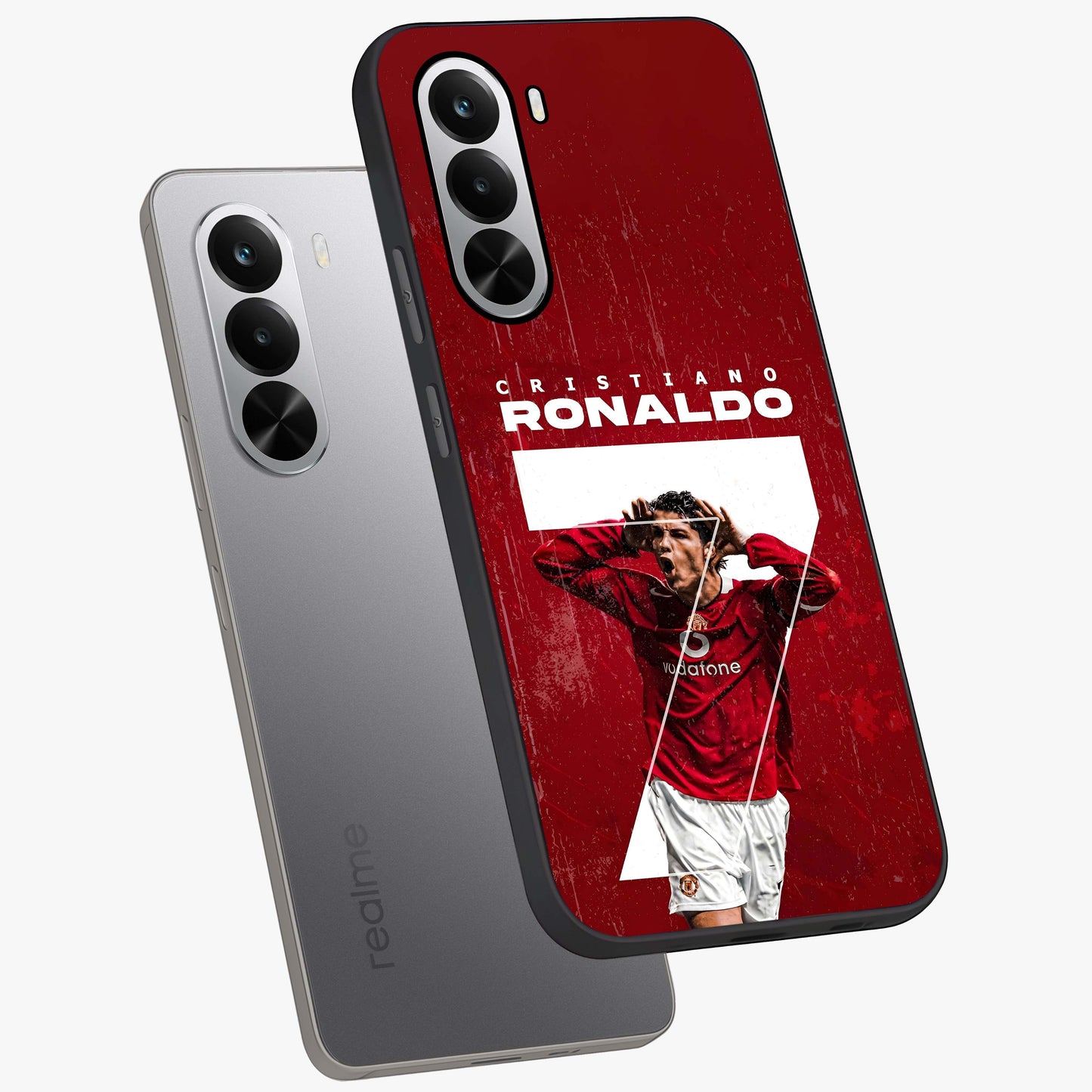 Goal Celebration Legacy Glass Case displayed in angled mockup highlighting energetic sports celebration design with bold athletic theme.