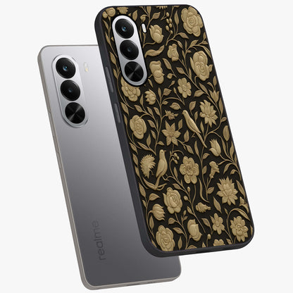 Golden Evil Eye Mandala Glass Case displayed in angled mockup highlighting protective evil eye symbol with golden mandala design.