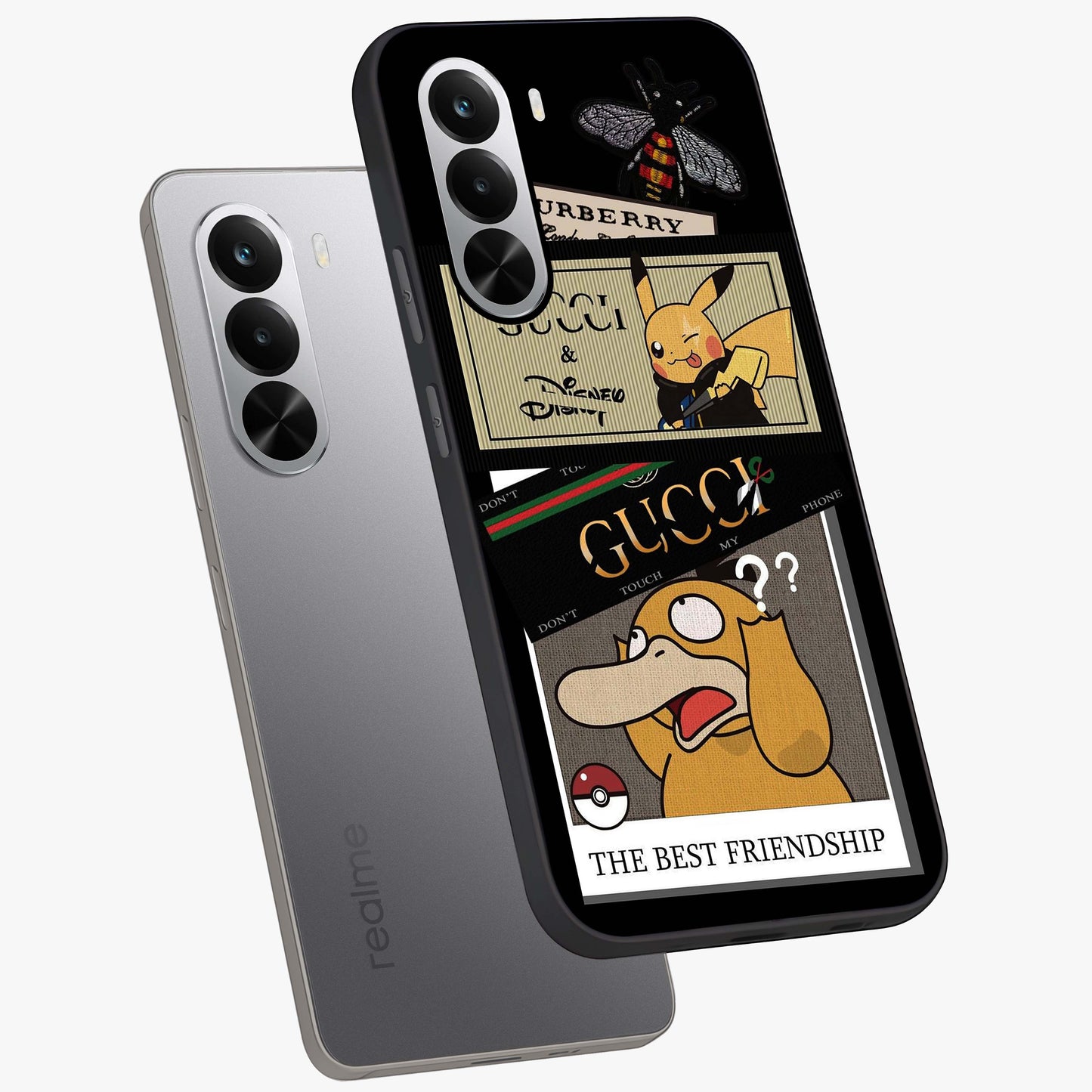 Gucci Play Mashup Glass Case displayed in angled mockup highlighting stylish fashion mashup design with bold aesthetic.