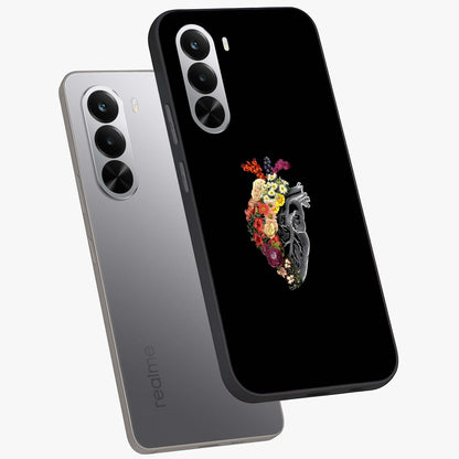 Heart With Flowers Glass Case displayed in angled mockup highlighting romantic flower design with soft aesthetic style.