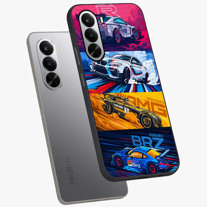 JDM Sports Car Glass Case displayed in angled mockup highlighting sleek Japanese racing car design with automotive aesthetic.