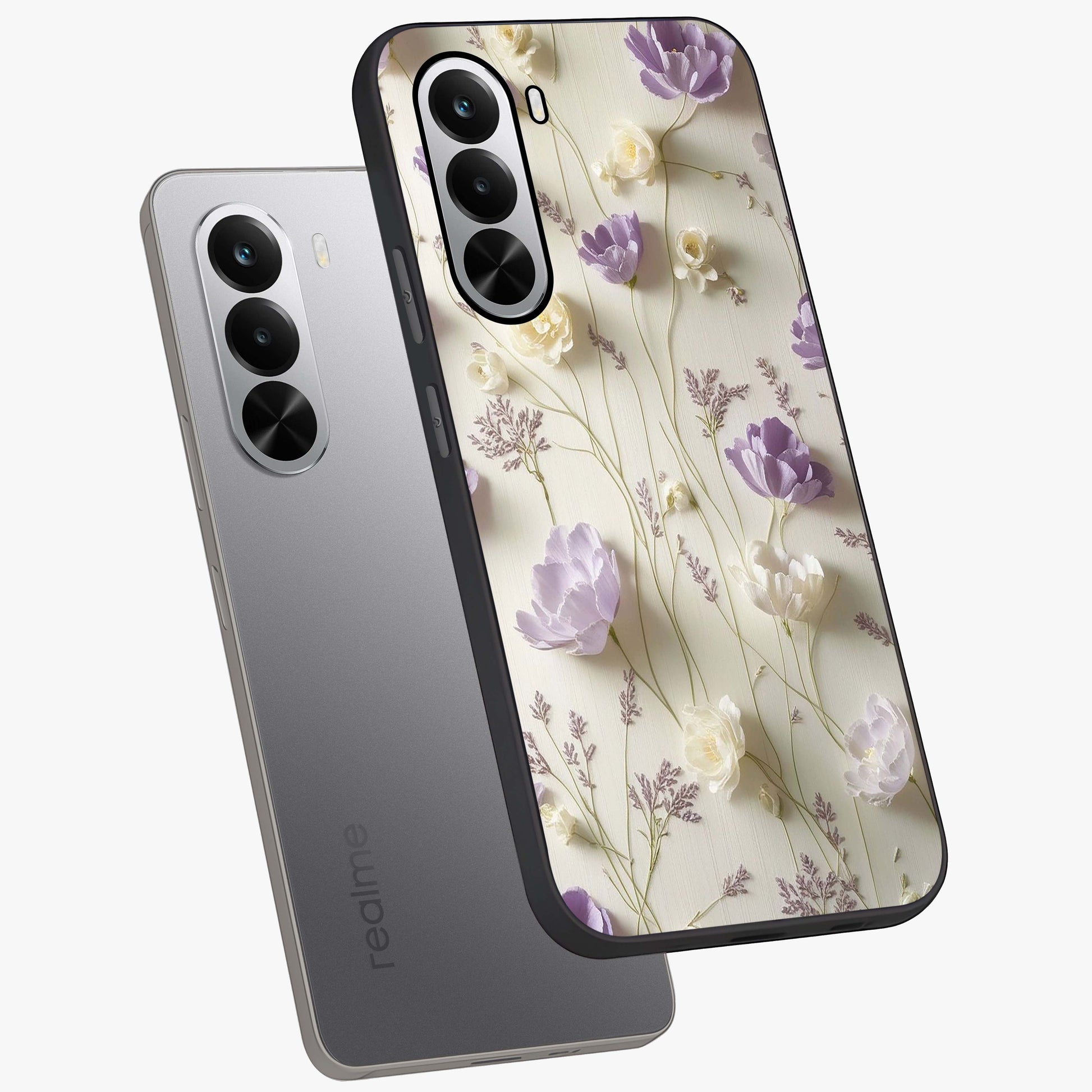 Lilac Breeze Harmony Glass Case displayed in angled mockup highlighting calm lilac breeze design with soothing aesthetic style.