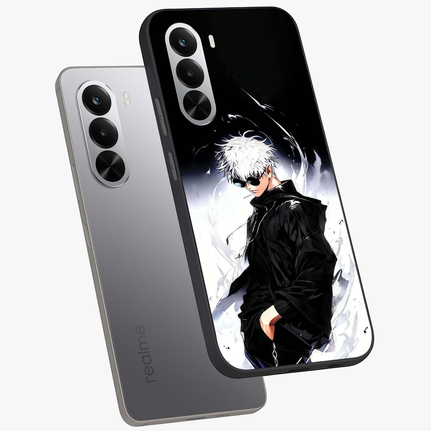 Limitless Shadow King Glass Case displayed in angled mockup highlighting dramatic dark hero design with intense aesthetic.