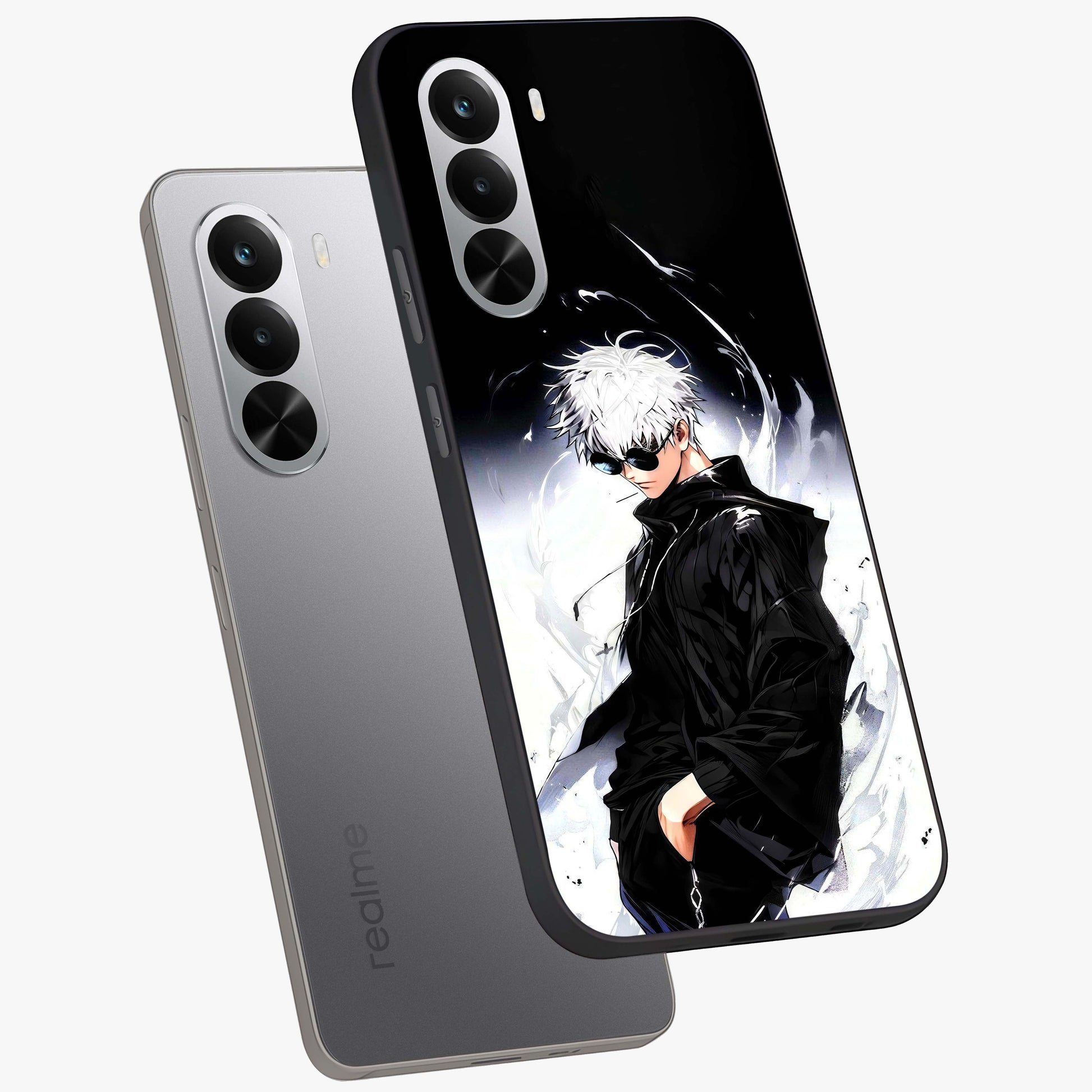 Limitless Shadow King Glass Case displayed in angled mockup highlighting dramatic dark hero design with intense aesthetic.