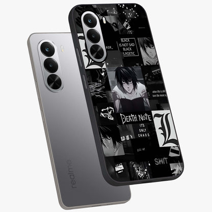 Midnight Chaos Mind Glass Case displayed in angled mockup highlighting chaotic artistic design with dramatic midnight aesthetic.