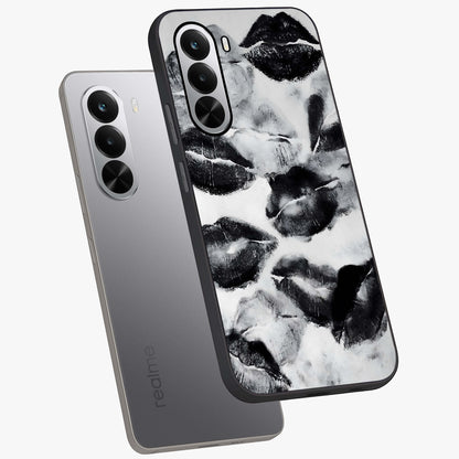 Midnight Kiss Marks Glass Case displayed in angled mockup highlighting playful romantic design with bold midnight aesthetic.