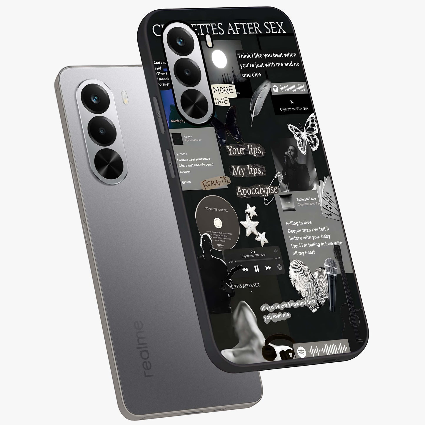 Midnight Love Echo Glass Case displayed in angled mockup highlighting elegant love inspired design with deep aesthetic style.