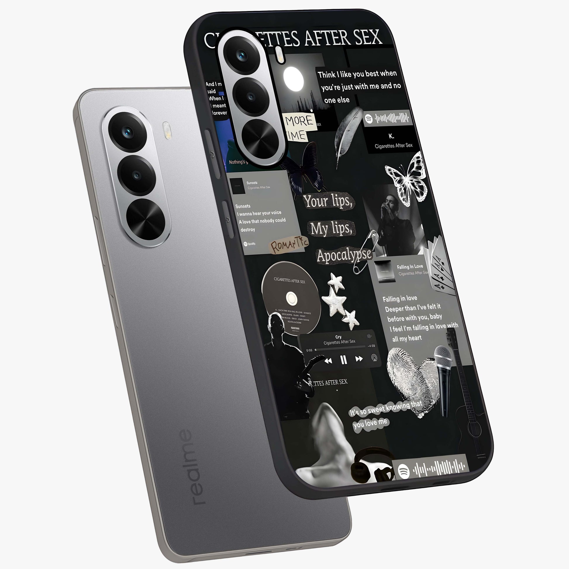 Midnight Love Echo Glass Case displayed in angled mockup highlighting elegant love inspired design with deep aesthetic style.