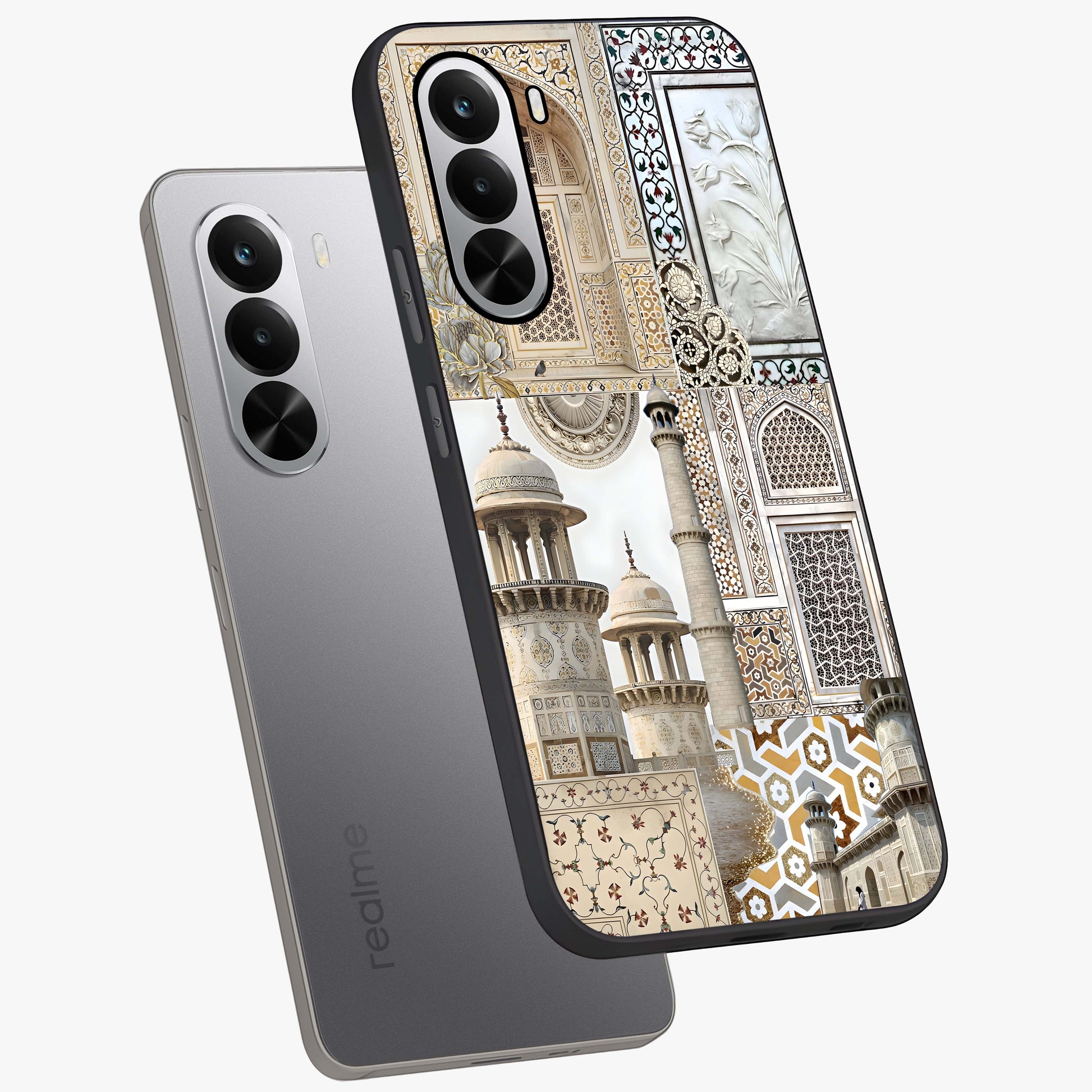 Mughal Marble Legacy Glass Case displayed in angled mockup highlighting elegant heritage marble artwork with royal aesthetic.
