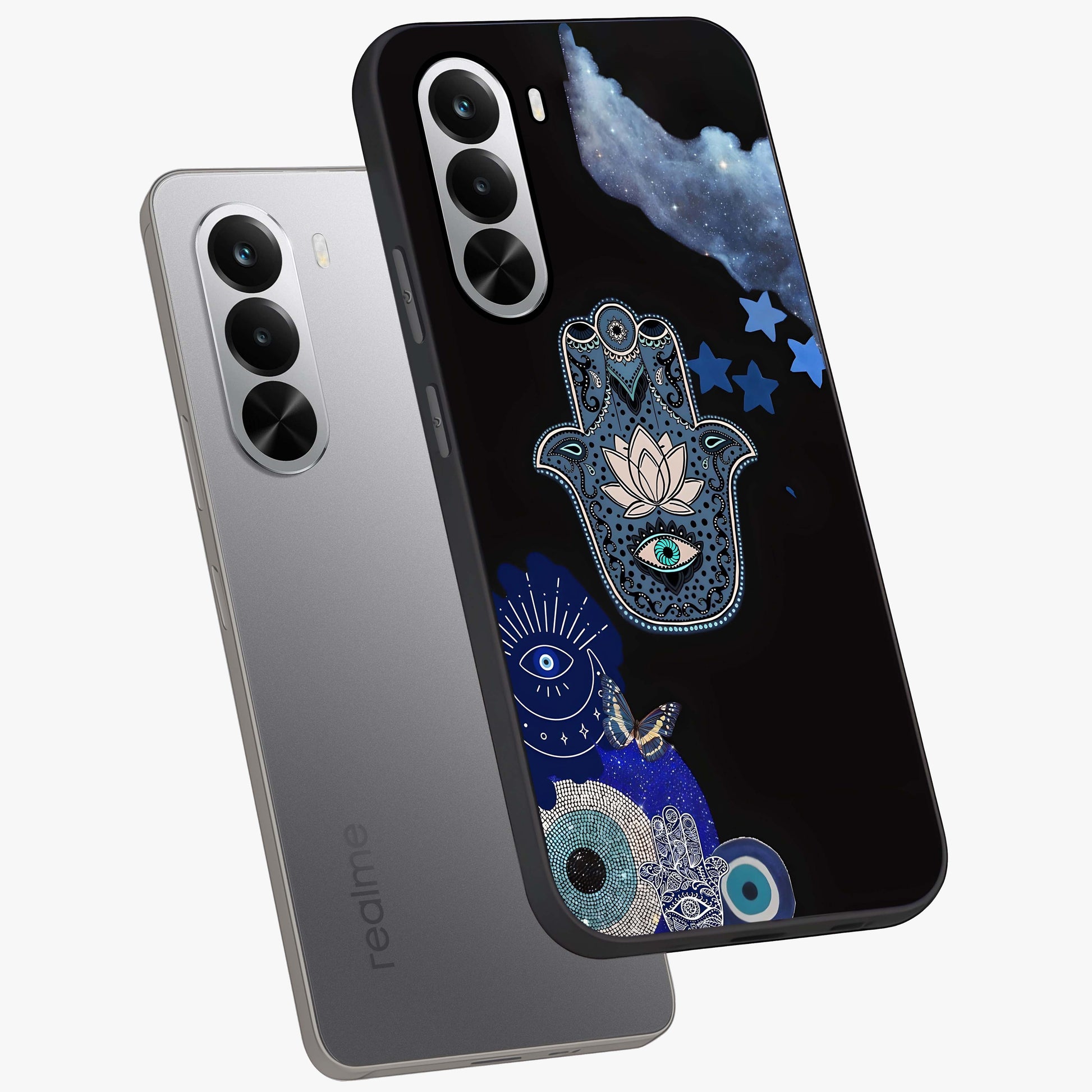 Mystic Hand Aura Glass Case displayed in angled mockup highlighting magical aura design with spiritual aesthetic style.