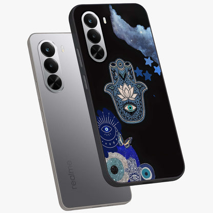 Mystic Hand Aura Glass Case displayed in angled mockup highlighting magical aura design with spiritual aesthetic style.