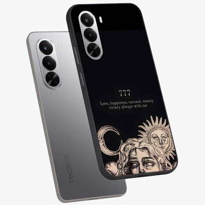 Mystic Victory Aura Glass Case displayed in angled mockup highlighting energetic aura design with bold mystical aesthetic.